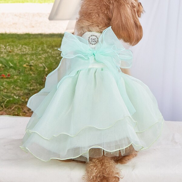 Customizable Embroidery Cat Dog Wedding Dress, Bridesmaid Costume Birthday Party Princess Outfit - Gifts for Dog Lovers