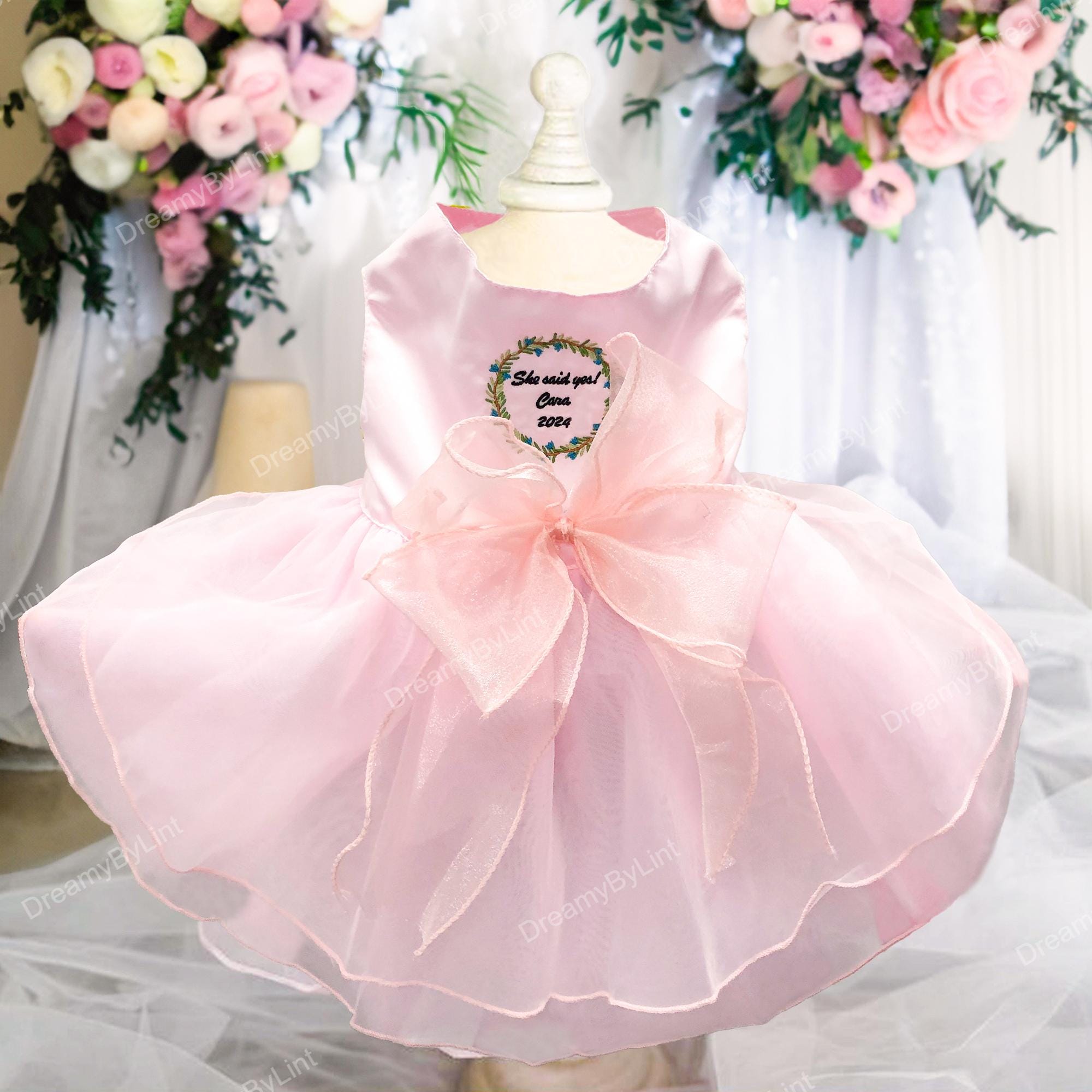 Dog & Cat Wedding Tutu Dress | Large Organza Bow