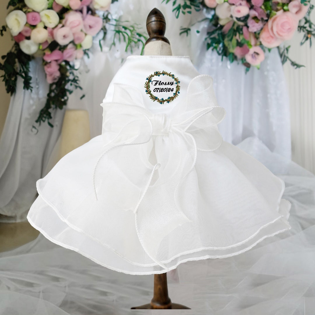 Yellow Organza Dog Dress for Female Dogs