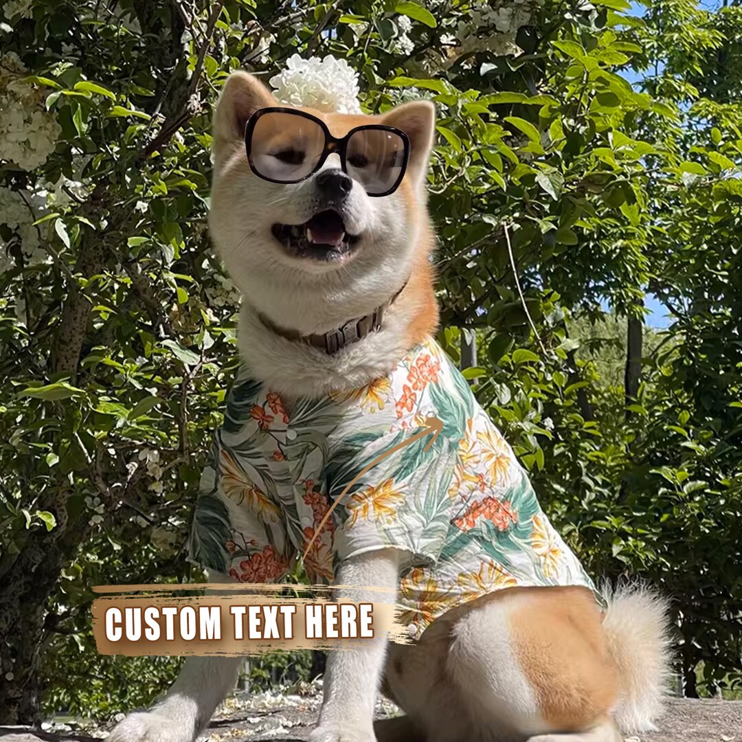 Tropical Print Hawaiian Dog Shirts / Black［Dog and owner Hawaii shirts］Pineapple and Plumeria Print