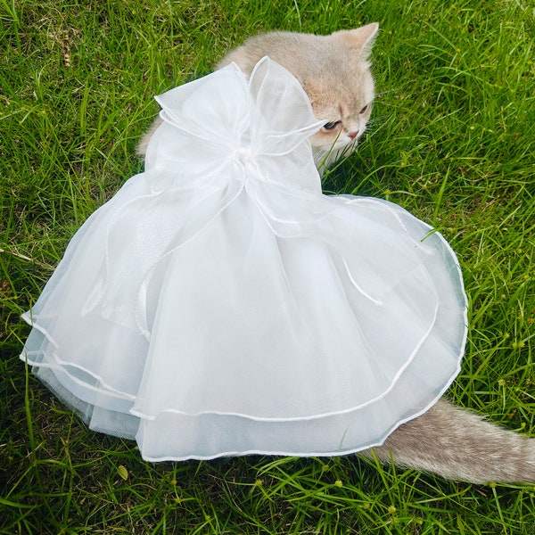 Customizable Cat Dog Wedding Dress Bridesmaid Costume Birthday Holiday Fancy Princess Outfit Puppy Doggy Kitten Bunny Pet Party Gown