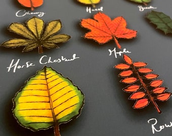 Autumn Leaves Giclee Print | Watercolor & Digital Art