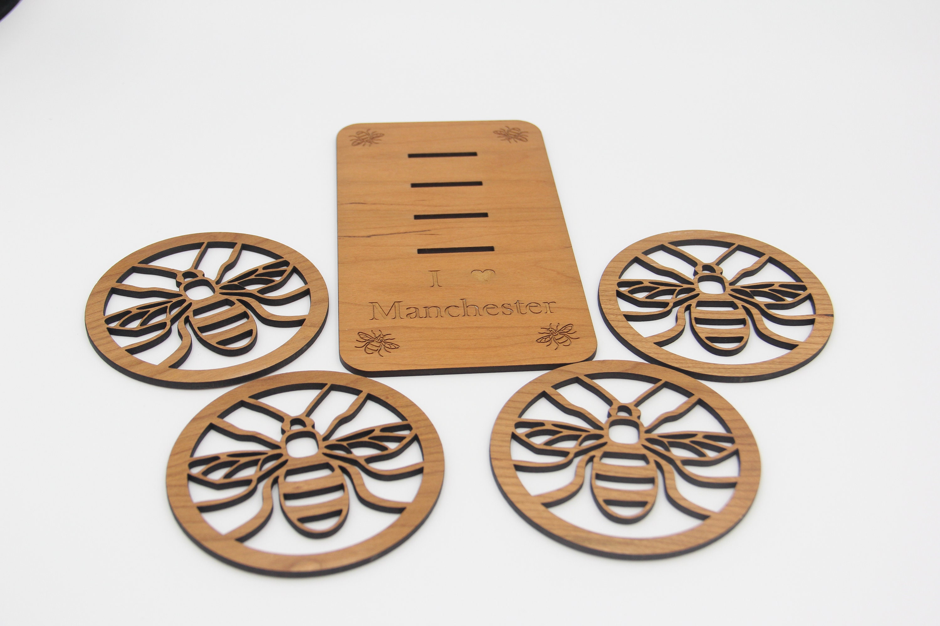 Personalised Bee Coaster Set of 4 Etsy UK