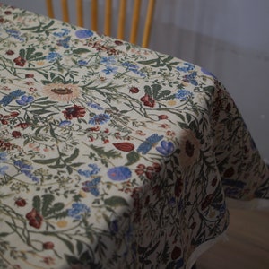 Cotton and linen tablecloth,Embroidered tablecloth,Custom tablecloth,Housewarming gift,Rectangle tablecloth,Round tablecloth,Oval tablecloth
