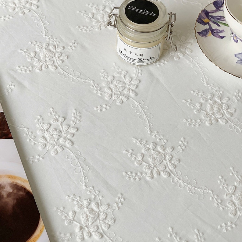 Lace embroidery tablecloth,Custom tablecloth,Rectangle tablecloth,Round tablecloth,Oval tablecloth,Floral tablecloth,Cotton tablecloth,Gift zdjęcie 7