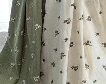 Cotton & Linen tablecloth,Embroidered tablecloth,Custom tablecloth,Rectangle tablecloth,Green tablecloth,Floral tablecloth,Dining tablecloth