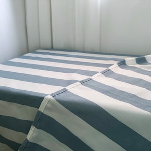 Cotton and linen tablecloth,Blue tablecloth,Custom tablecloth,Stripe tablecloth,Rectangle tablecloth,Vintage tablecloth,Wedding tablecloth