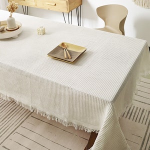 Cotton tablecloth,White tablecloth,Rectangle tablecloth,Square tablecloth,Housewarming gift,Dining tablecloth,Wedding tablecloth,Yellow,Gray