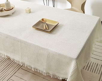 Cotton tablecloth,White tablecloth,Rectangle tablecloth,Square tablecloth,Housewarming gift,Dining tablecloth,Wedding tablecloth,Yellow,Gray