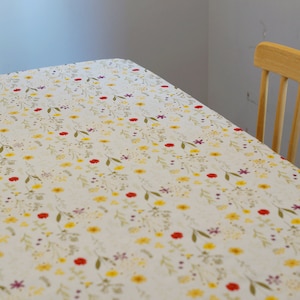Cotton tablecloth,Rectangle tablecloth,Square tablecloth,Cottage tablecloth,Housewarming gift,Floral tablecloth,Printed tablecloth,Blue