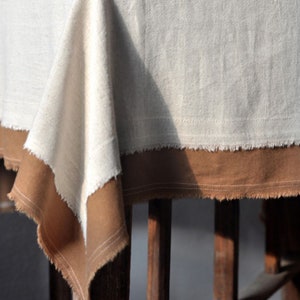 Cotton and linen tablecloth/Housewarming gift/Rectangle tablecloth/Rustic tablecloth/Natural tablecloth/Wedding decor/Farmhouse tablecloth
