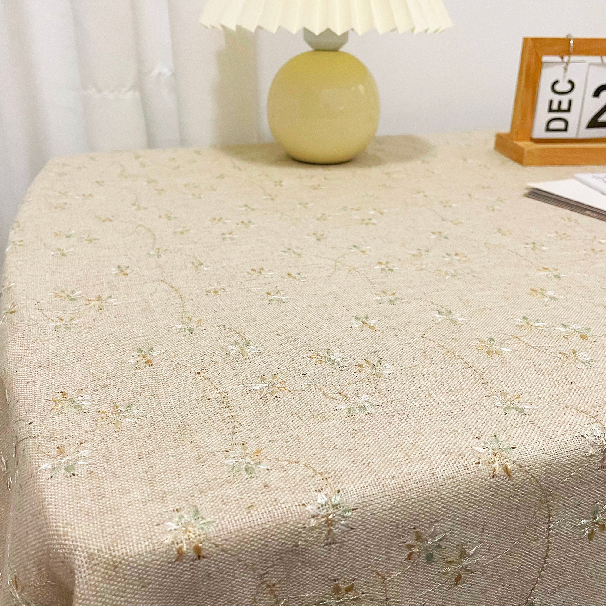 Cotton and Linen Tablecloth,embroidered Tablecloth,square Tablecloth ...