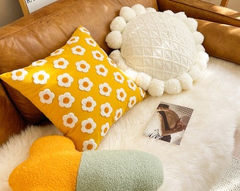 yellow flower pillow