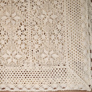 Gehäkelte Baumwolltischdecke, Bauernhaus-Baumwollstoff, reizende Tischdecken, Raumdekor, Küchendekor, Tischdekor, Hintergrundtuch, Quastentischdecke Lace