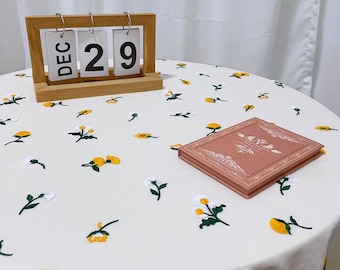 Cotton embroidered tablecloth,Custom tablecloth,Rectangle tablecloth,Square tablecloth,Wedding tablecloth,Floral tablecloth,Boho tablecloth