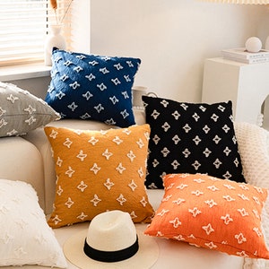 Cotton pillows,Moving House gift,Living room pillow,Flower pillow cover,Rustic pillowcase,Orange pillowcases,Blue pillowcases,Bedroom pillow