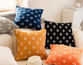 Almohadas de algodón,Regalo de la casa de mudanza,Almohada de la sala de estar,Funda de almohada de flores,Funda de almohada rústica,Fundas de almohada naranja,Fundas de almohada azules,Almohada del dormitorio