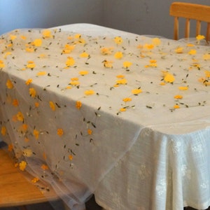 Lace tablecloth,Embroidered tablecloth,Rectangle tablecloth,Housewarming gift,Farmhouse tablecloth,Floral tablecloth,Wedding tablecloth