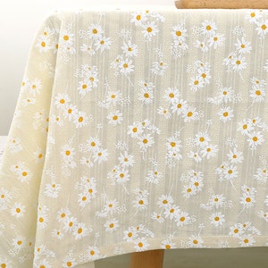 Cotton tablecloth,Square tablecloth,Oval tablecloth,Round tablecloth,Rectangular tablecloth,Yellow Daisy tablecloth,Housewarming gift Basics
