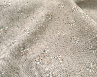 Cotton and linen tablecloth,Embroidered tablecloth,Square tablecloth,Rectangle tablecloth,Beige tablecloth,Housewarming gift