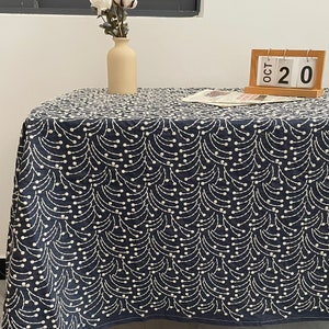 Cotton tablecloth,Embroidery tablecloth,Custom tablecloth,Rectangle tableclothFarmhouse tablecloth,Rustic tablecloth,Natural tablecloth
