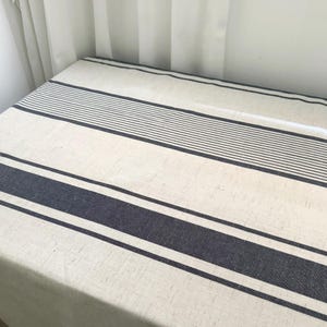 Cotton and linen tablecloth/Green square stripe/Custom tablecloth/Blue tablecloth/Business tablecloth/Burlap tablecloth/Round tablecloth