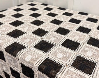 Crochet Tablecloth,Christmas tablecloths,floral stripe outdoor tablecloth,unique pastel tablecloth,Custom tablecloth,