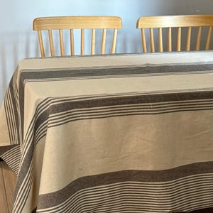 Cotton and linen tablecloth/Green square stripe/Custom tablecloth/Gray tablecloth/Vintage tablecloth/Business tablecloth/Burlap tablecloth