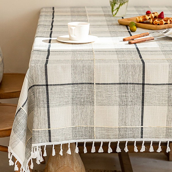 Cotton and linen tablecloth,Rectangle tablecloth,Square tablecloth,Outdoor tablecloth,Linen tablecloth,Housewarming gift,Wedding tablecloth