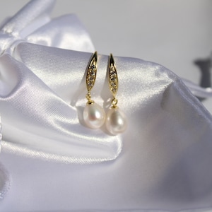 Freshwater Pearl Sterling Silver Plated Earrings