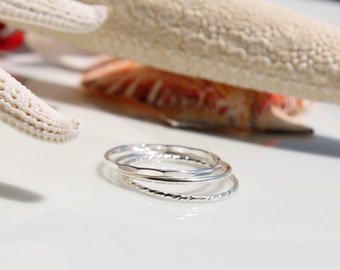 Sterling Silver Stacking Rings 3 Set