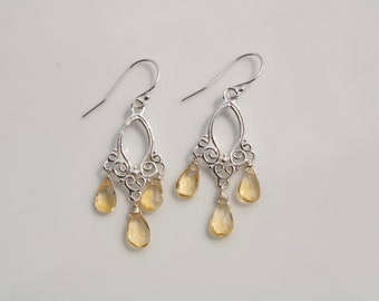 Citrine chandelier earrings