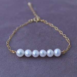 Freshwater Pearl Bracelet Gold Plated Silver 925 Chain