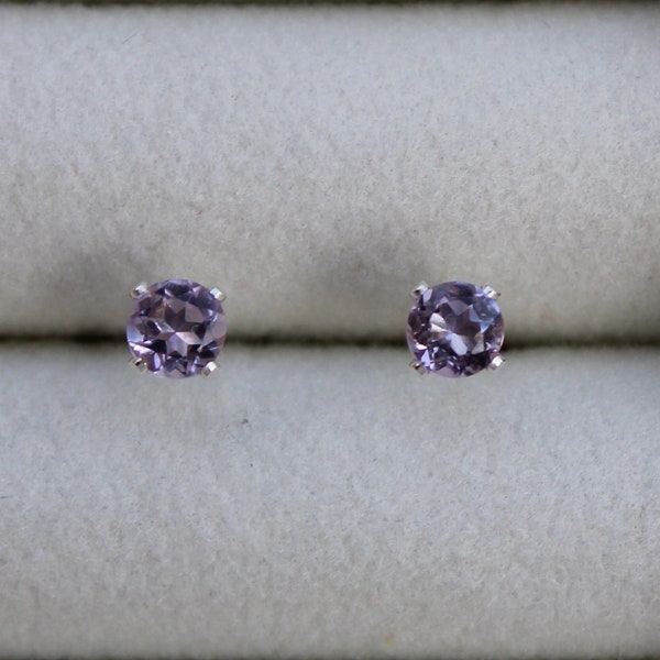 Pink Amethyst Sterling Silver Stud Earrings