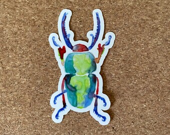 Beetle vinyl sticker | abstract beetle sticker