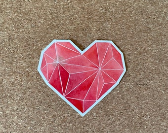 Pegatina de vinilo de corazón / pegatina de corazón geométrico