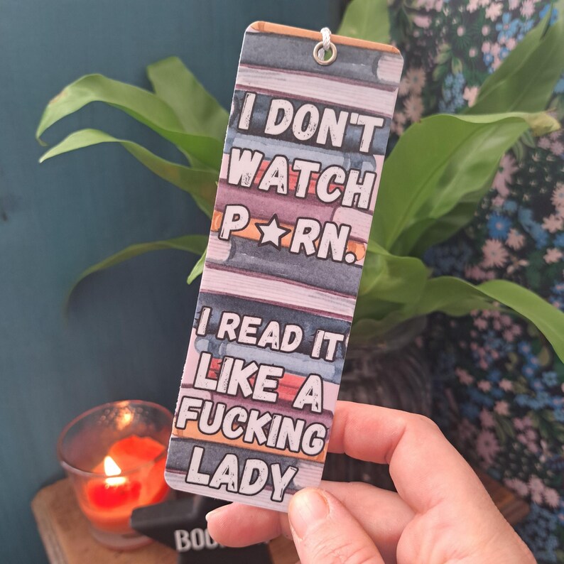 Spicy Book Lover Bookmark: "I Read It Like a Lady" - Handmade Reader Gift image 1