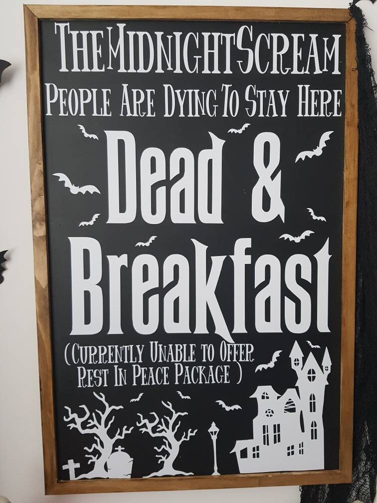 Dead and Breakfast Halloween Sign Halloween Home Etsy UK
