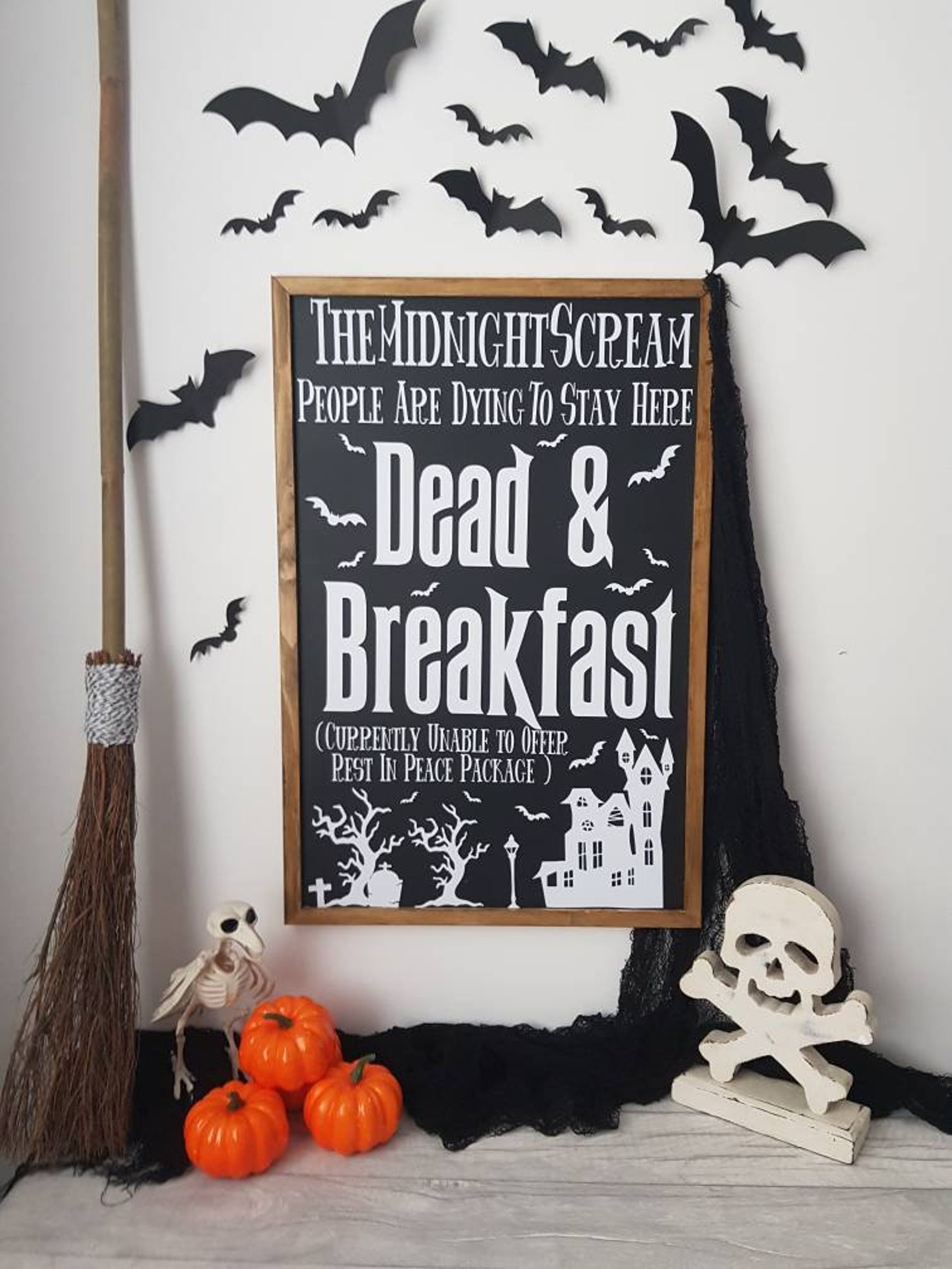 Dead and Breakfast Halloween Sign Halloween Home Etsy UK