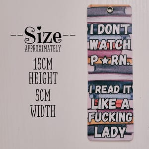 Spicy Book Lover Bookmark: "I Read It Like a Lady" - Handmade Reader Gift image 2