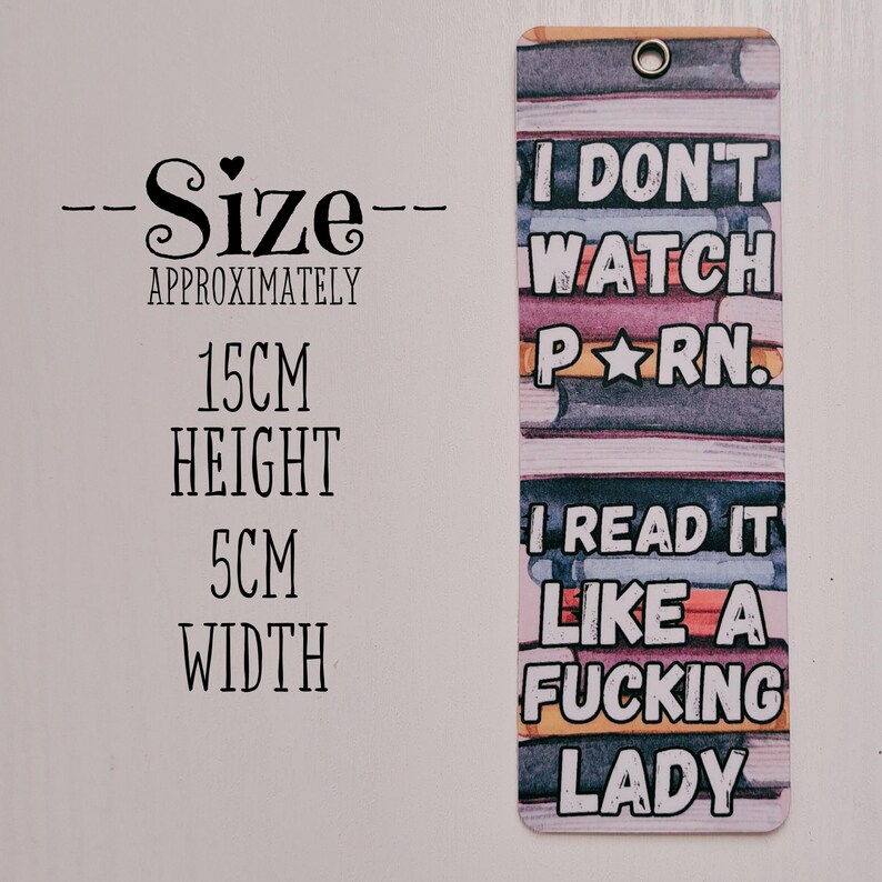 Spicy Book Lover Bookmark: "I Read It Like a Lady" - Handmade Reader Gift image 2