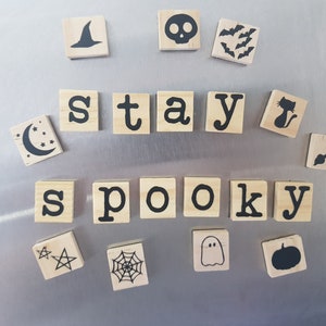 Stay Spooky Fridge Magnets, Halloween, true crime, Witchcraft,  Scrabble Letters, unique gift, housewarming gift, stocking filler