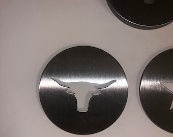 Set of 4 Stainless Pitching Washers  Texas Longhorn