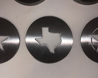 Set of 4 Stainless Pitching Washers Texas state