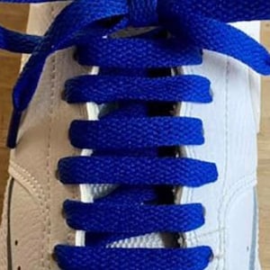 Premium royal blue flat shoelaces