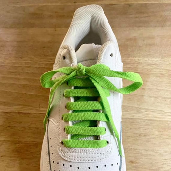 Neon green shop shoelaces nike