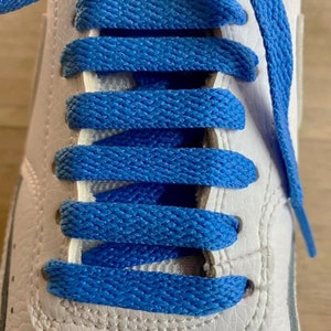 Premium royal blue flat shoelaces