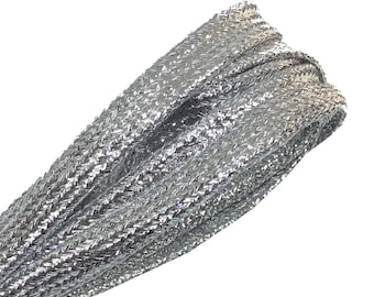 Flat silver glitter shoelaces