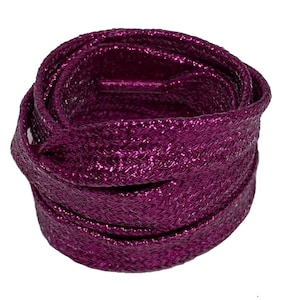 Orchid dark pink Glitter Flat Shoelaces