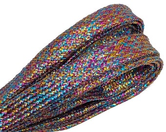 Multicolor lurex sequin flat shoelaces